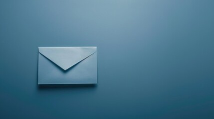 Simple blue envelope on a matching blue background, suitable for various stationary or business concepts