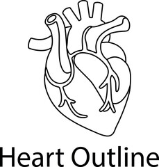 Outline Heart Illustration vector 