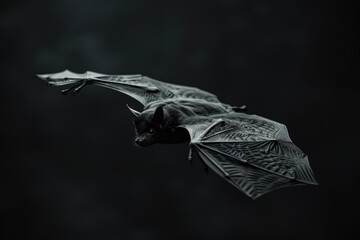 Obraz premium A bat flying in the dark sky. Suitable for Halloween-themed designs