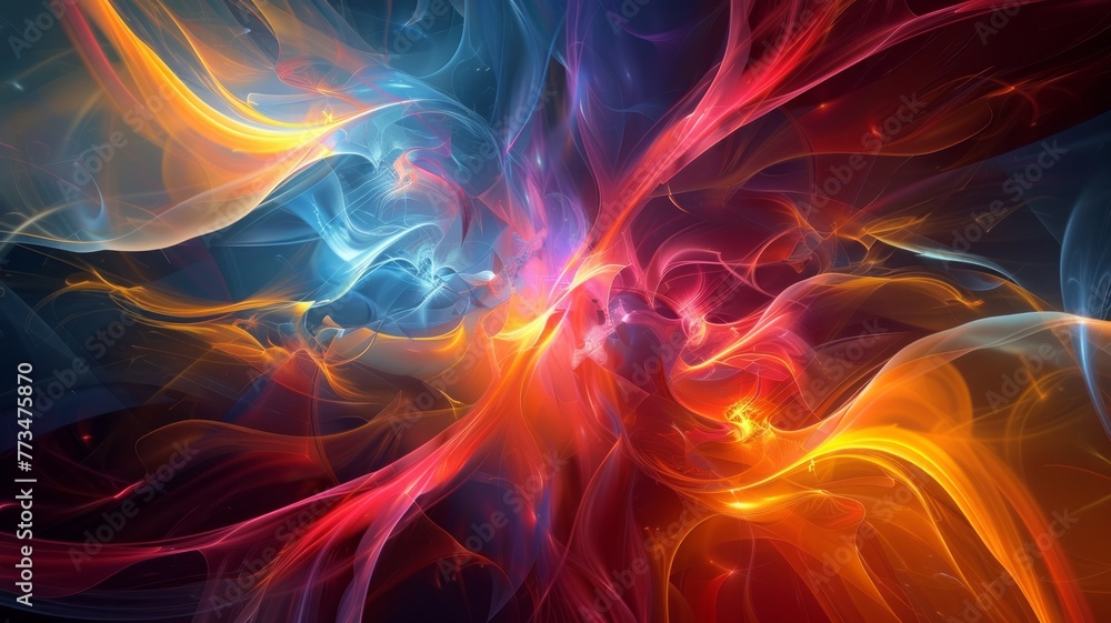 Aufkleber vibrant abstract energy flow background - vivid and dynamic abstract background with flowing energy 