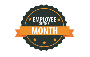 Employee of the month stamp. Vector design concept.Reward worker celebration.