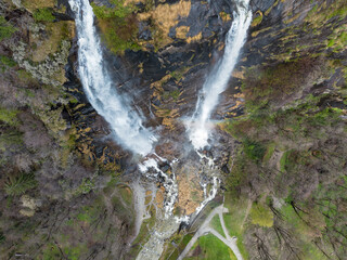 Acquafraggia waterfalls in Valchiavenna valley