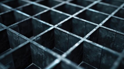 Detailed view of a metal grate, suitable for industrial concepts