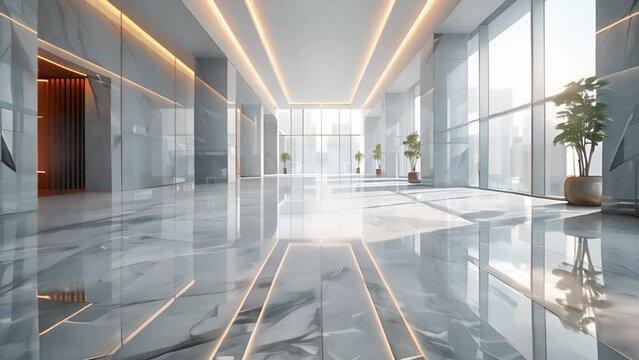 White shade animation: Inside business center view