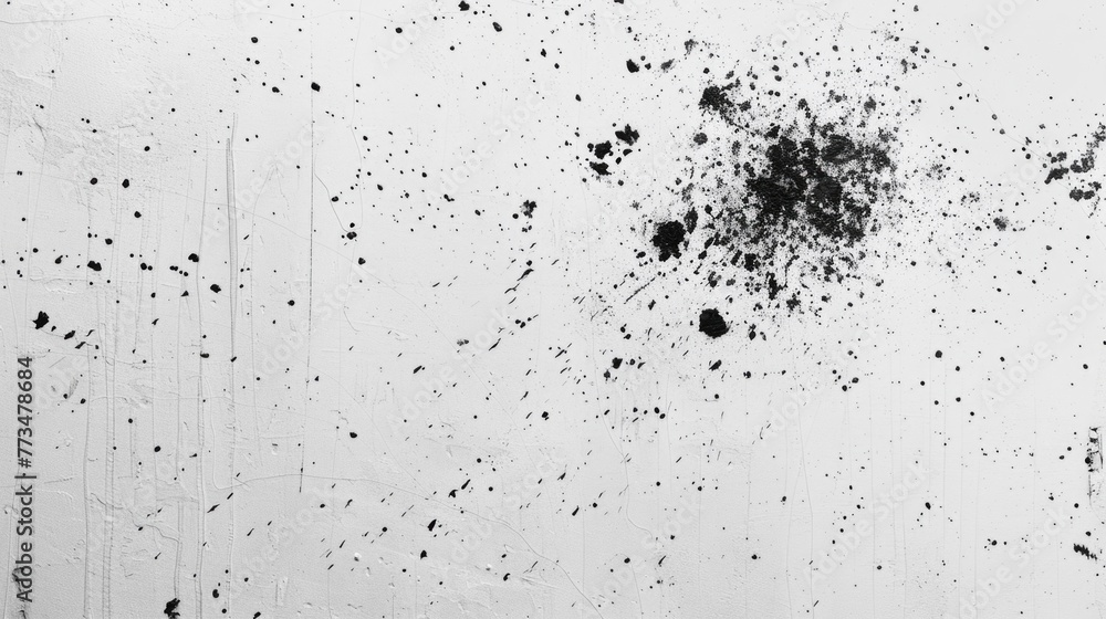 Wall mural Black and white photo of a wall with paint splatters. Suitable for background or texture use