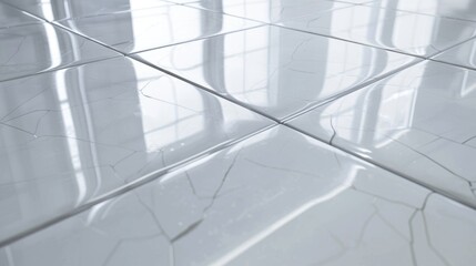 Detailed view of a white tiled floor, suitable for interior design projects