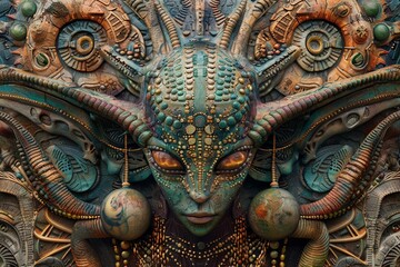 Collaboration shown as a tapestry woven by diverse alien species, symbolizing unity in diversity