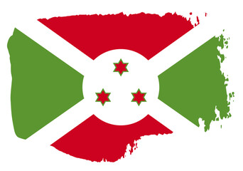 Burundi flag with palette knife paint brush strokes grunge texture design. Grunge brush stroke effect