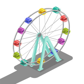 recommend clip art: Ferris wheel isometric PNG illustration