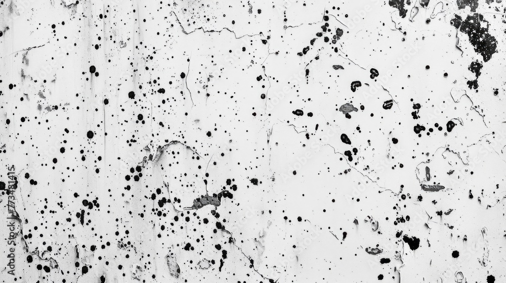 Poster black and white photo of paint splattered on a wall, suitable for background or texture use