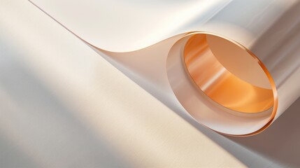 Close up of a roll of paper on a table, suitable for office or creative workspace concepts