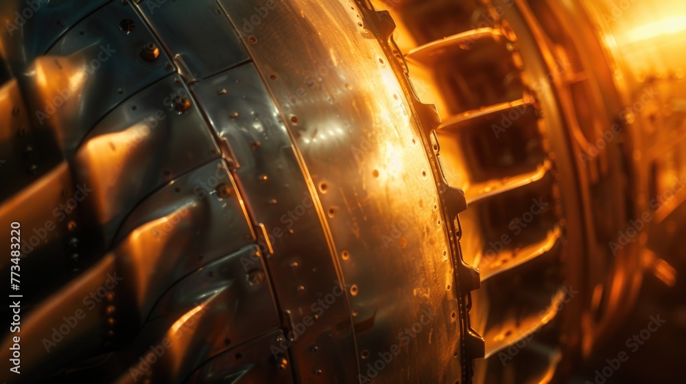 Poster detailed view of a propeller on a plane. perfect for aviation enthusiasts