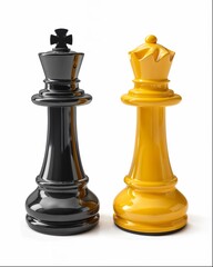 chess pieces on a white background