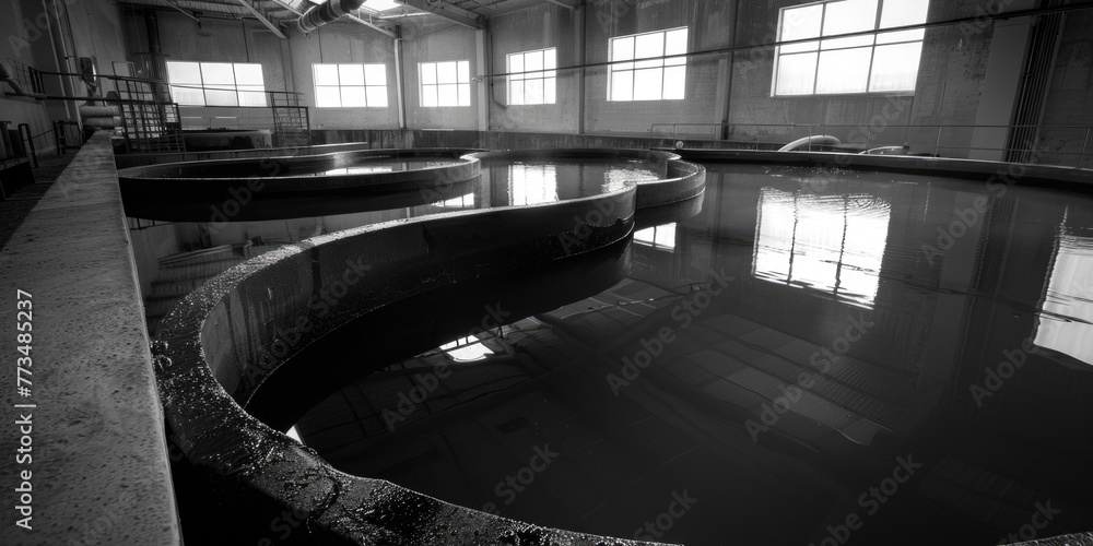 Aufkleber A striking black and white image of a large pool of water. Suitable for various design projects