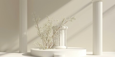 A vase with flowers on a table, suitable for home decor