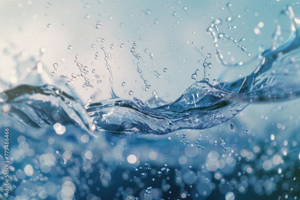 Poster close up view of a wave in the water, perfect for nature backgrounds