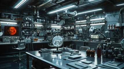 A biochemistry lab, where technicians meticulously analyze and synthesize molecules crucial to life and medicine - obrazy, fototapety, plakaty