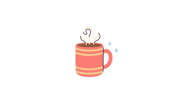 hot coffee animation with looping , 4k resolution, and Alpha Channel