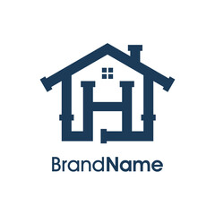 Modern Initial H Home Plumbing Logo