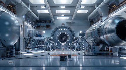 An aerodynamics testing facility, complete with wind tunnels and cutting-edge measurement instruments for studying airflow