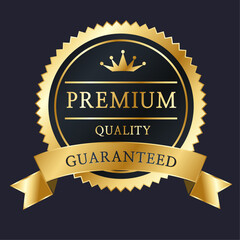 [vector] Premium quality guaranteed golden badge