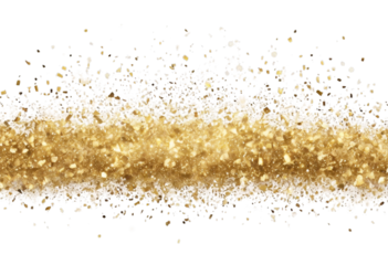 glittering Gold glitter. Foil confetti stroke snow dust. confetti. Less border. splatter Frame. sparkle Shiny Golden background. See transparent brush glistering du