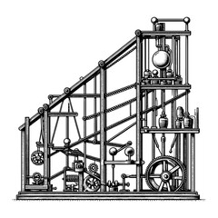 Intricate Industrial Machinery sketch PNG - 773489629