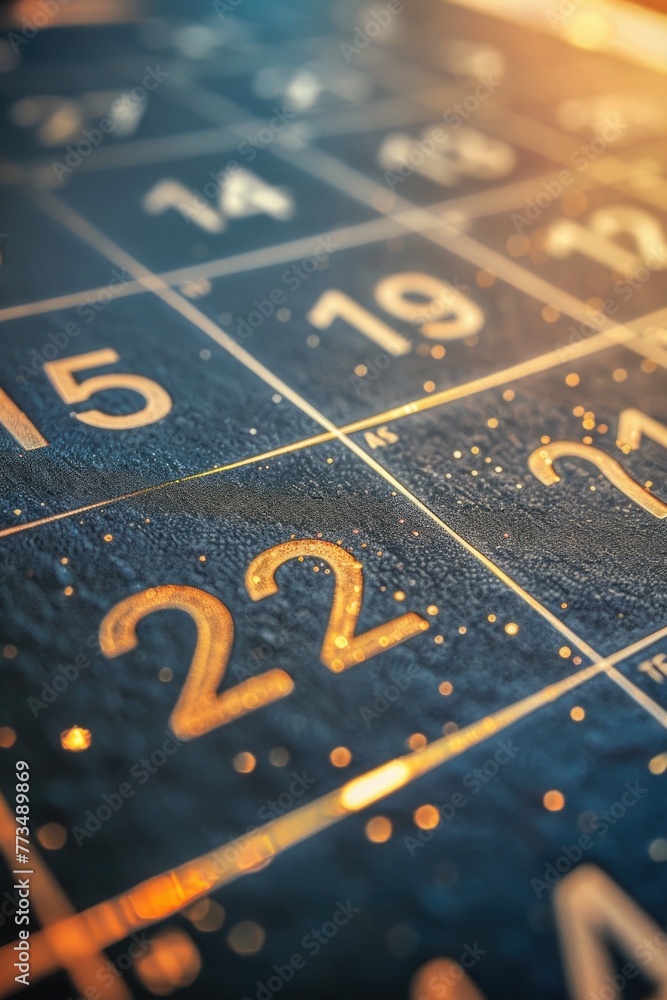Poster detailed view of calendar numbers, ideal for scheduling and planning