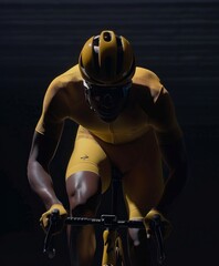 Professional road bicycle racer in action 