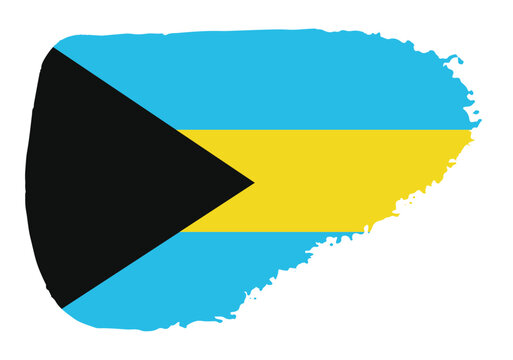 Bahamas flag with palette knife paint brush strokes grunge texture design. Grunge brush stroke effect