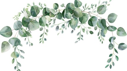 Beautiful watercolor painting of eucalyptus leaves and branches. Perfect for nature-themed designs