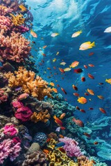 Fototapeta na wymiar Vibrant underwater scene suitable for travel brochures