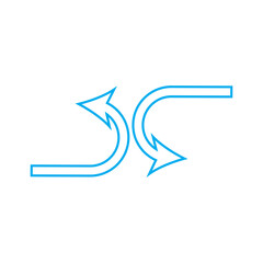 Colorful, Black double arrow with loop in different directions