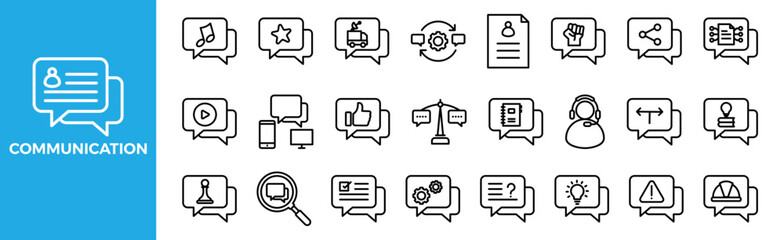 Communication icon set for design elements
