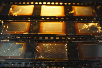 Foto op Plexiglas Detailed close up of a film strip, perfect for multimedia projects © Fotograf