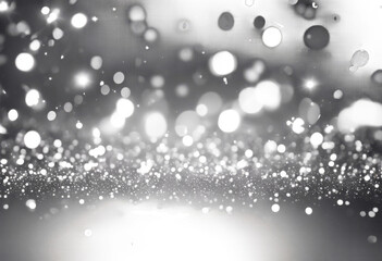 metal Black shine bokeh shimmer light silver particles Glitter Abstract confetti effect. white scene. background. dust overlay burst design ray festive particle grey shim