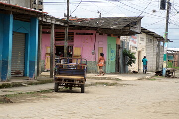 Fototapeta na wymiar Motorcycle cart in Limones, Esmereldas, Ecuador