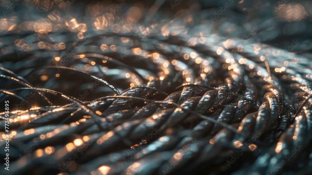 Poster detailed view of a bunch of wires. ideal for technology or electrical concepts