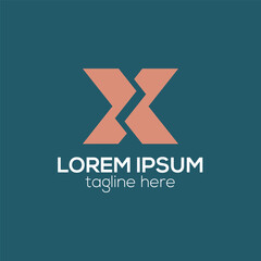 Obraz premium Initial X letter monogram abstract logo design concept isolated vector template