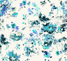 Flowers patterns. Seamless floral backdrop.