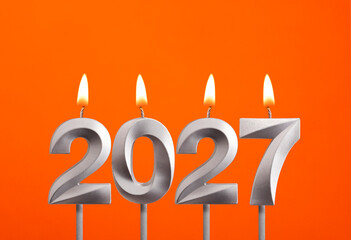 Happy New Year 2027 - Candles in the form of lit numbers