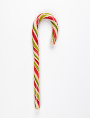 Sweet red and white striped candy. The concept of making sweet treats.