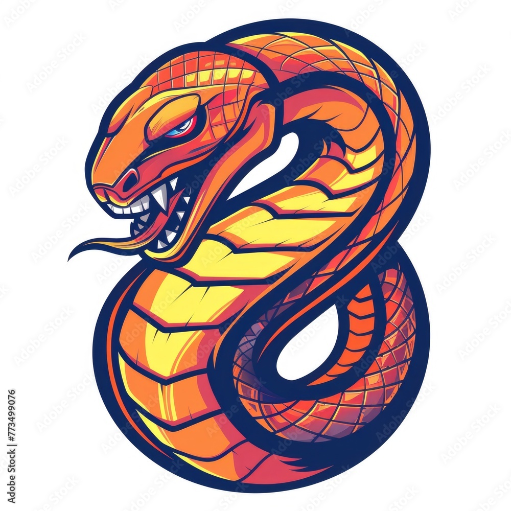 Poster a snake with its mouth open and its tongue out. perfect for nature and wildlife themes
