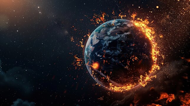 Apocalyptic Fire Engulfing Planet Earth