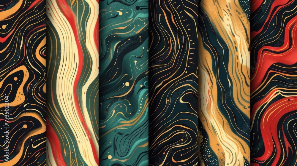 Poster Close up of a fabric with different colors, suitable for various design projects