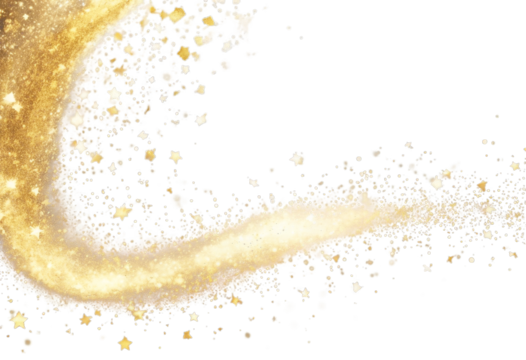 background. trail isolated Golden PNG. Magic particles sparkling wave confetti stars concept. transparent illustration. glitter dust abstract magical glittering particle spark sparkle disco f