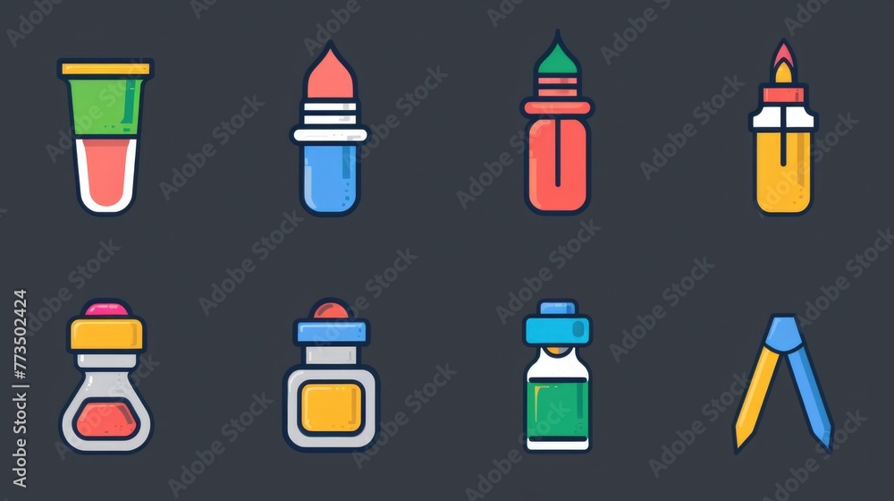 Poster a variety of different colored pencils and markers. suitable for artistic and educational projects