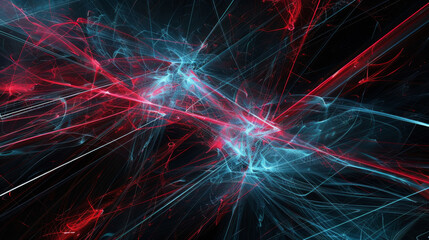 High-energy digital illustration of particles colliding in vivid colors