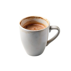 Fototapeta premium Dirty white cup, isolated on transparent background.