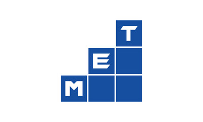 MET initial letter financial logo design vector template. economics, growth, meter, range, profit, loan, graph, finance, benefits, economic, increase, arrow up, grade, grew up, topper, company, scale